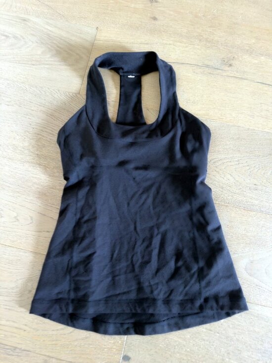 lululemon athletica Tops - Lululemon Black Racerback Tank Mesh Back Panel Size 6